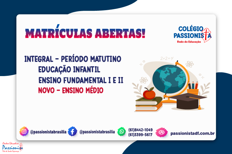 Matr�culas Abertas - 2� Semestre M�e da Santa Esperan�a
