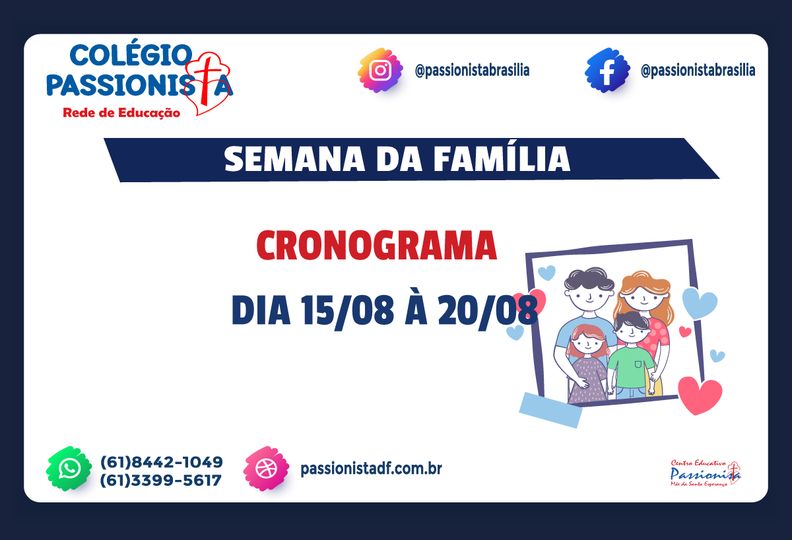 Semana da Fam�lia - Cronograma M�e da Santa Esperan�a