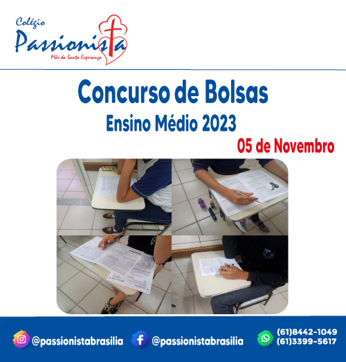 Vem a� o nosso 3� Concurso de Bolsas - Ensino M�dio M�e da Santa Esperan�a