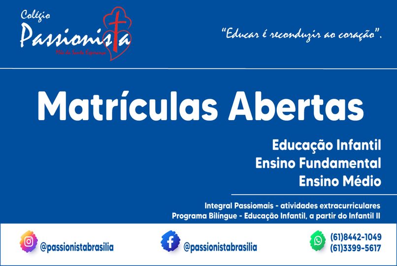 Matr�culas Abertas - 2023 M�e da Santa Esperan�a