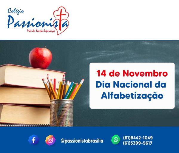 14/11 - Dia Nacional da Alfabetiza��o M�e da Santa Esperan�a