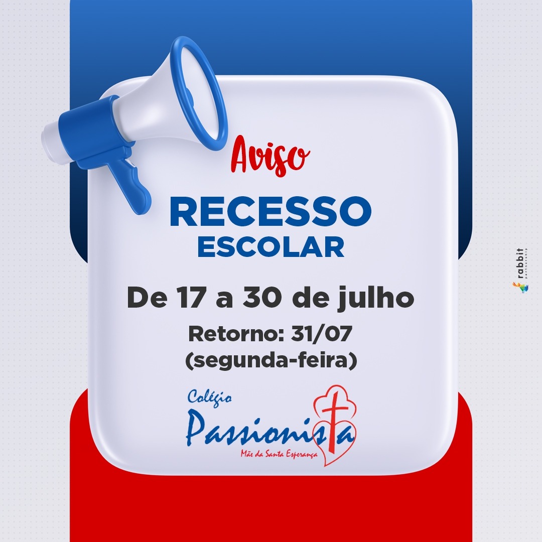 Aviso de Recesso Escolar M�e da Santa Esperan�a